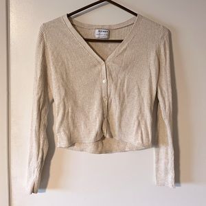 M Cream Crop Cardigan
